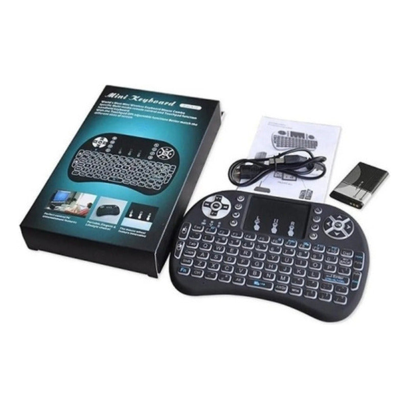 MINI TECLADO KEYBOARD LED PARA TV BOX SMART TV COLOR DEL TECLADO NEGRO