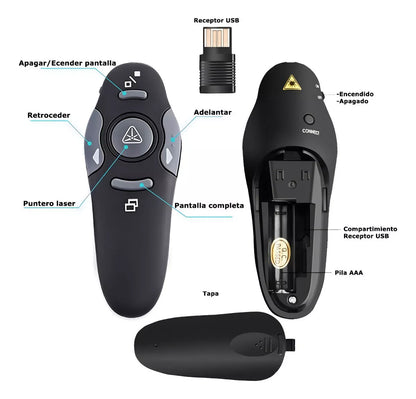 PUNTERO LASER DIAPOSITIVAS INALÁMBRICO CONTROL PRESENTADOR POWER POINT