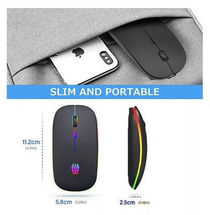 RECHARGEABLE MOUSE INALÁMBRICO ULTRA-THIN RATON PORTATIL USB Y 2.4G WIRELESS